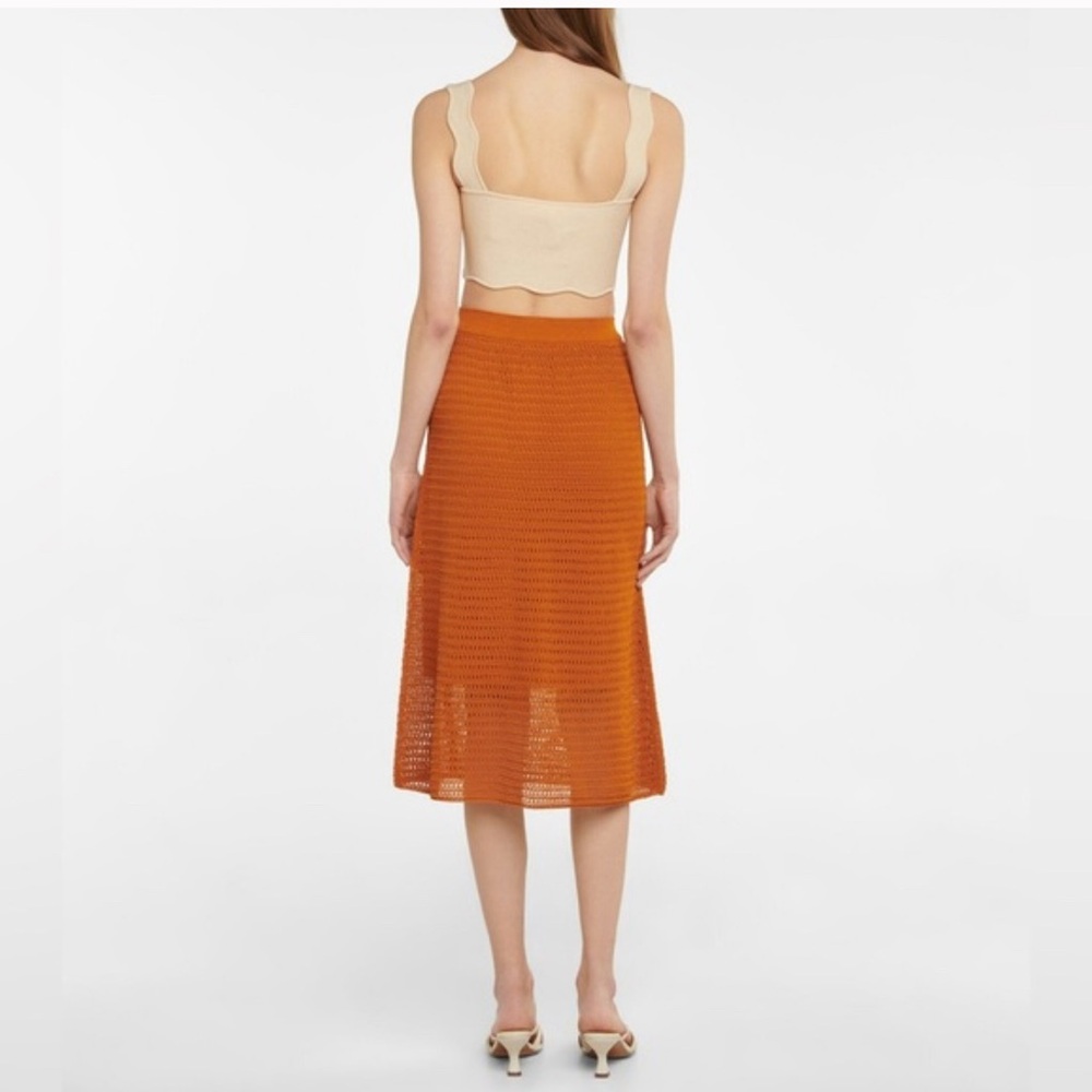 Vince Vibrant Orange Midi Skirt - Picture 2 of 6